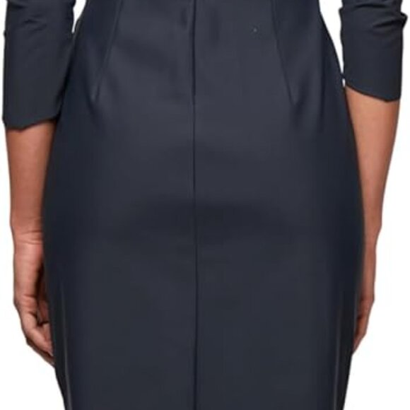 Women's Slimming Short Sheath 3/4 Sleeve Cocktail Dress, Wedding Guest Petite an - Picture 2 of 2